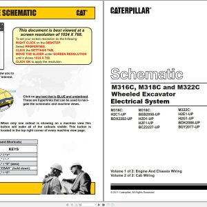 CAT Wheeled Excavator M322C Electrical Hydraulic Schematic (1)
