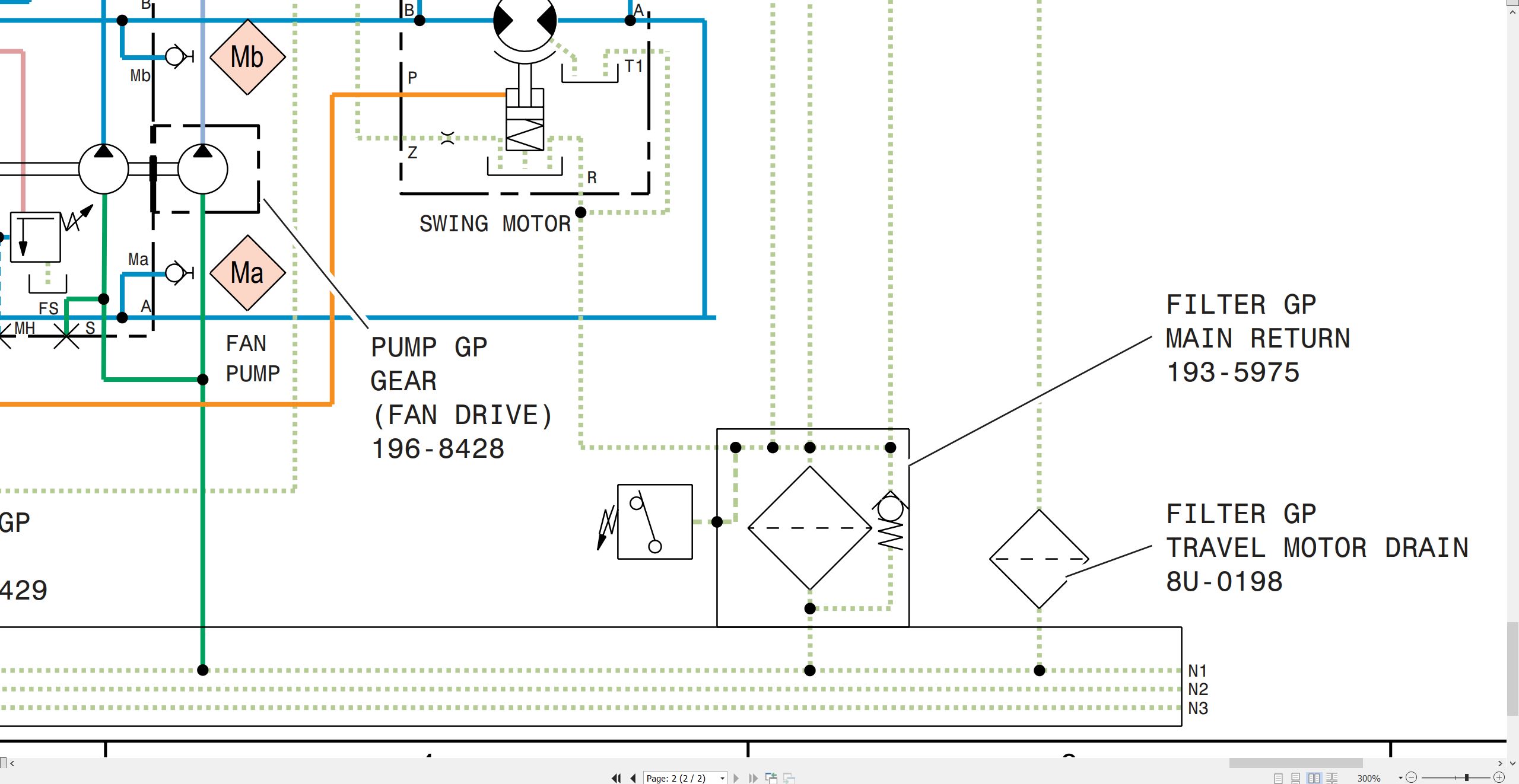 CAT Wheeled Excavator M322C Electrical Hydraulic Schematic (3)