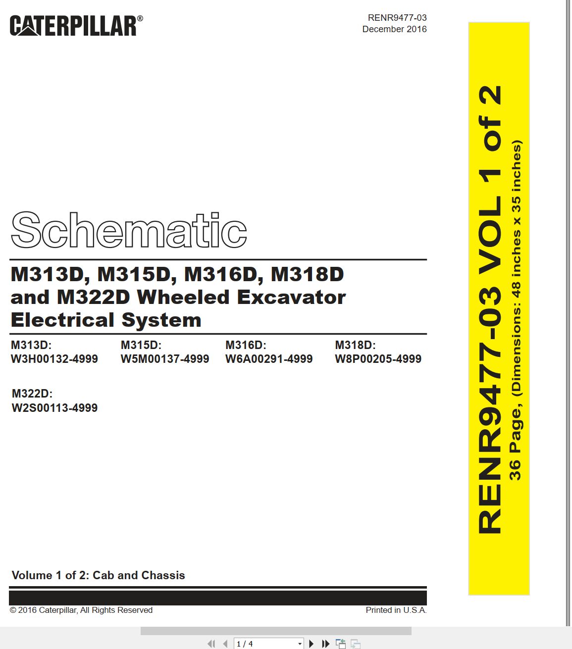 CAT Wheeled Excavator M322D Electrical Hydraulic Schematic (1)
