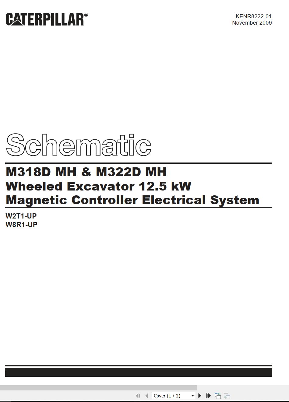 CAT Wheeled Excavator M322D MH Electrical Hydraulic Schematic (1)