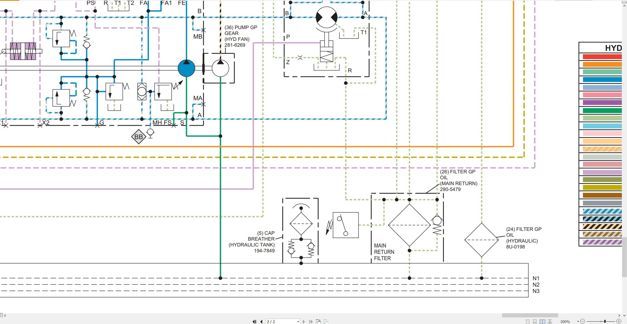 CAT Wheeled Excavator M322D MH Electrical Hydraulic Schematic (3)