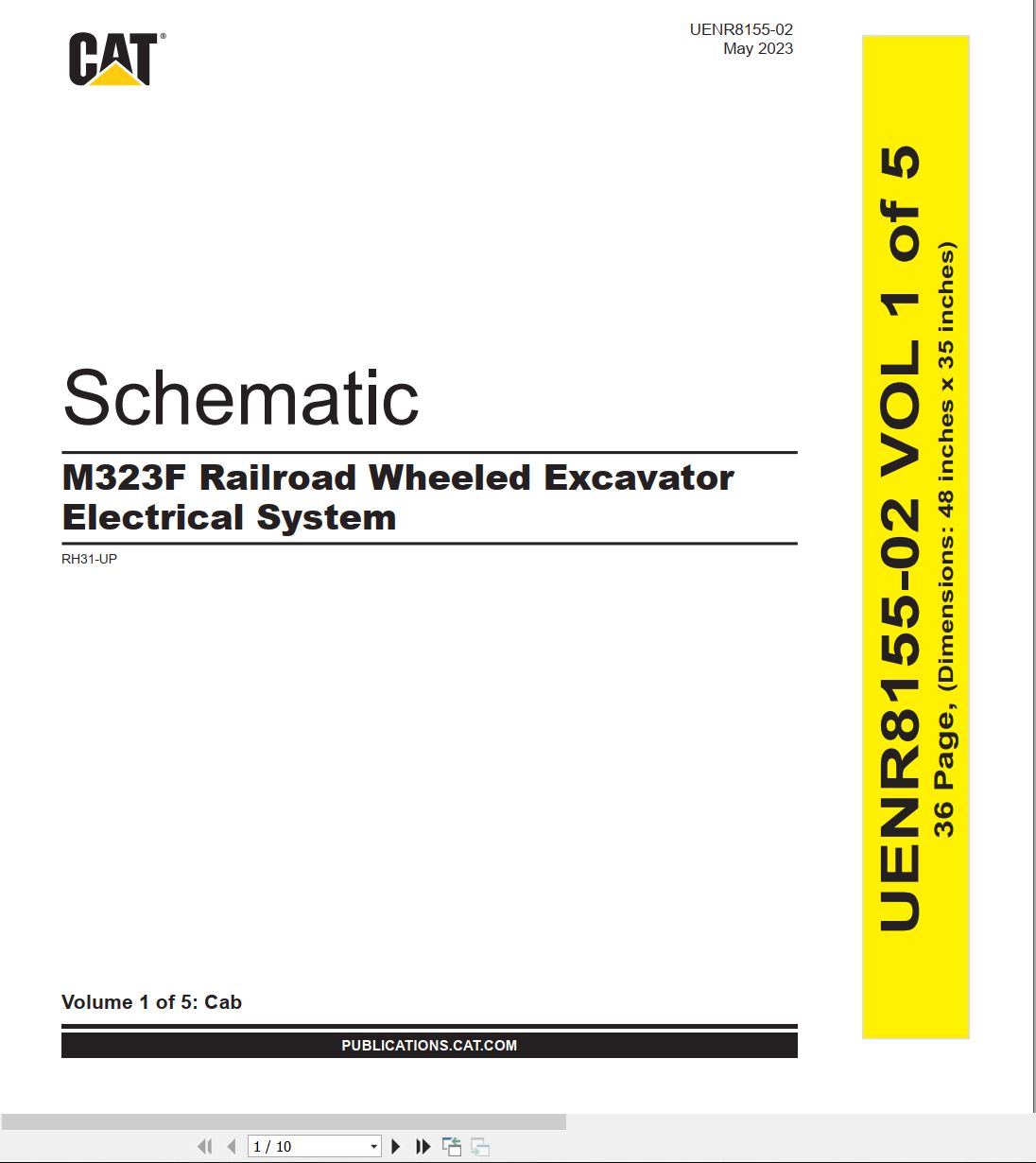 CAT Wheeled Excavator M323F Electrical Hydraulic Schematic (1)
