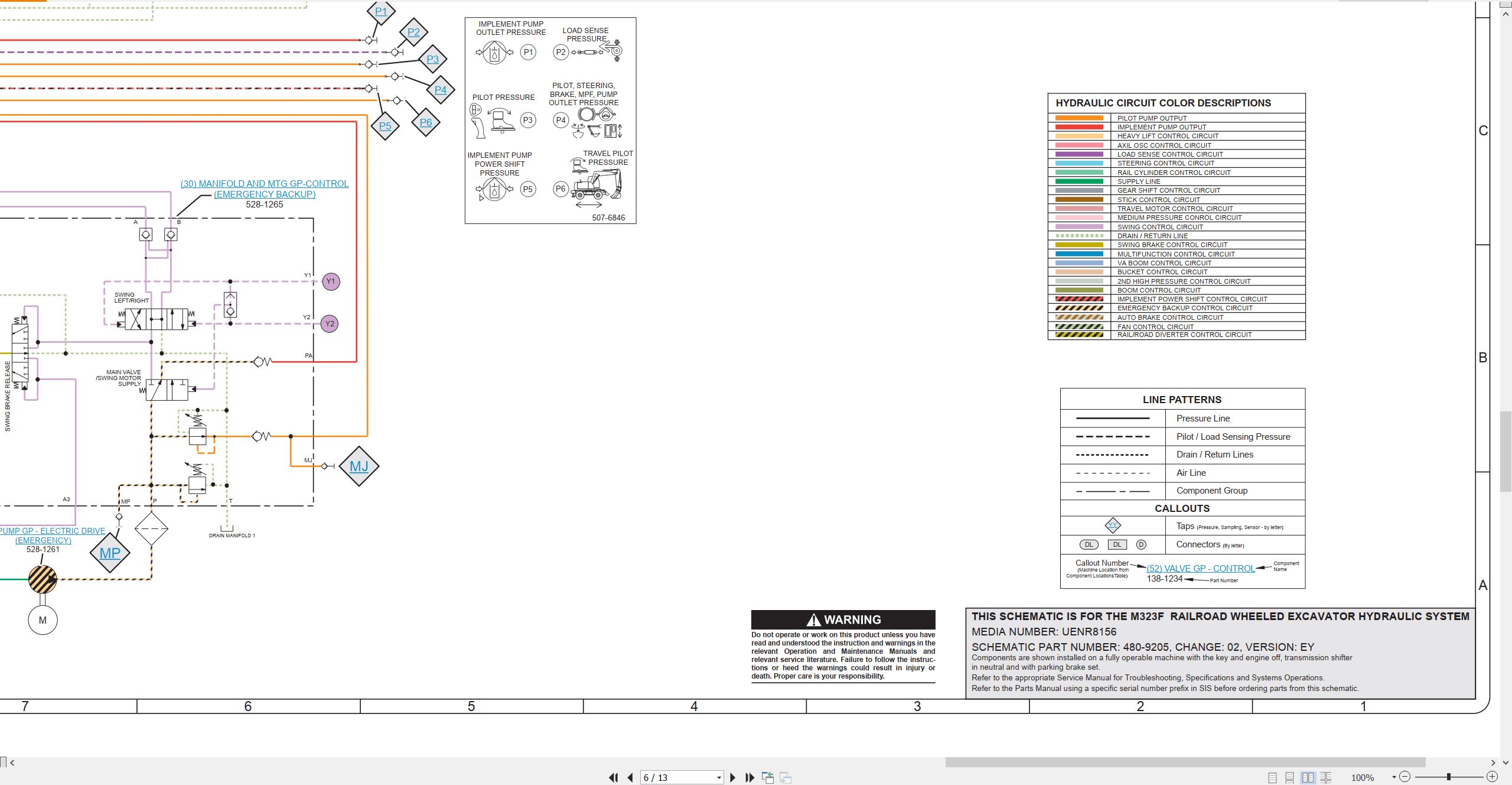 CAT Wheeled Excavator M323F Electrical Hydraulic Schematic (3)
