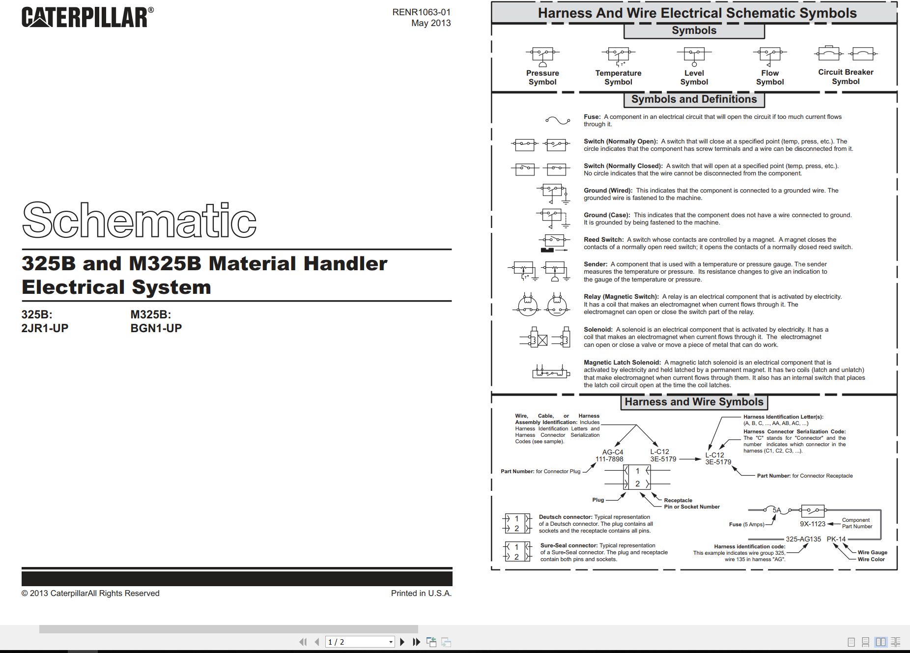 CAT Wheeled Excavator M325B Electrical Hydraulic Schematic (1)
