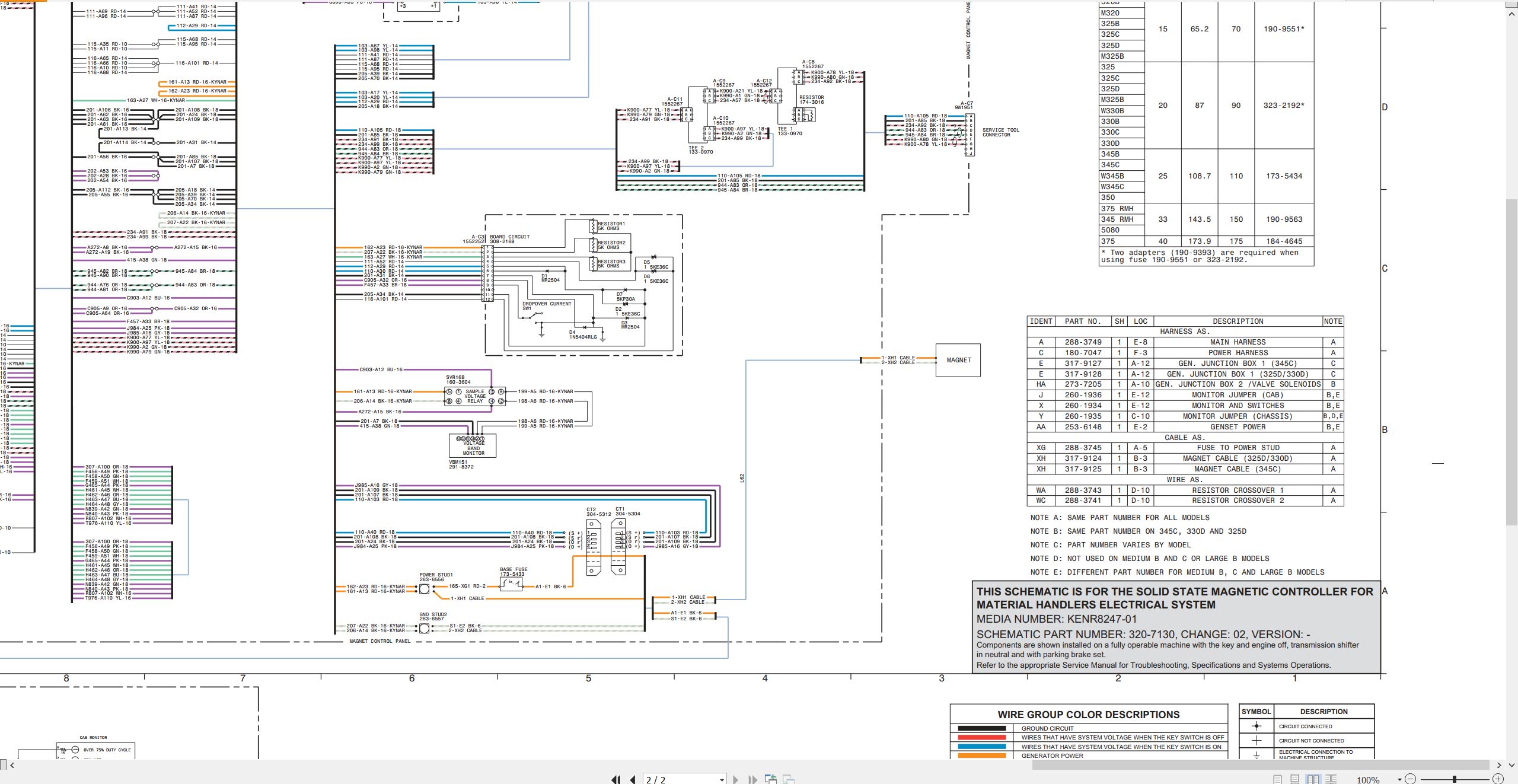 CAT Wheeled Excavator M330D Electrical Hydraulic Schematic (2)