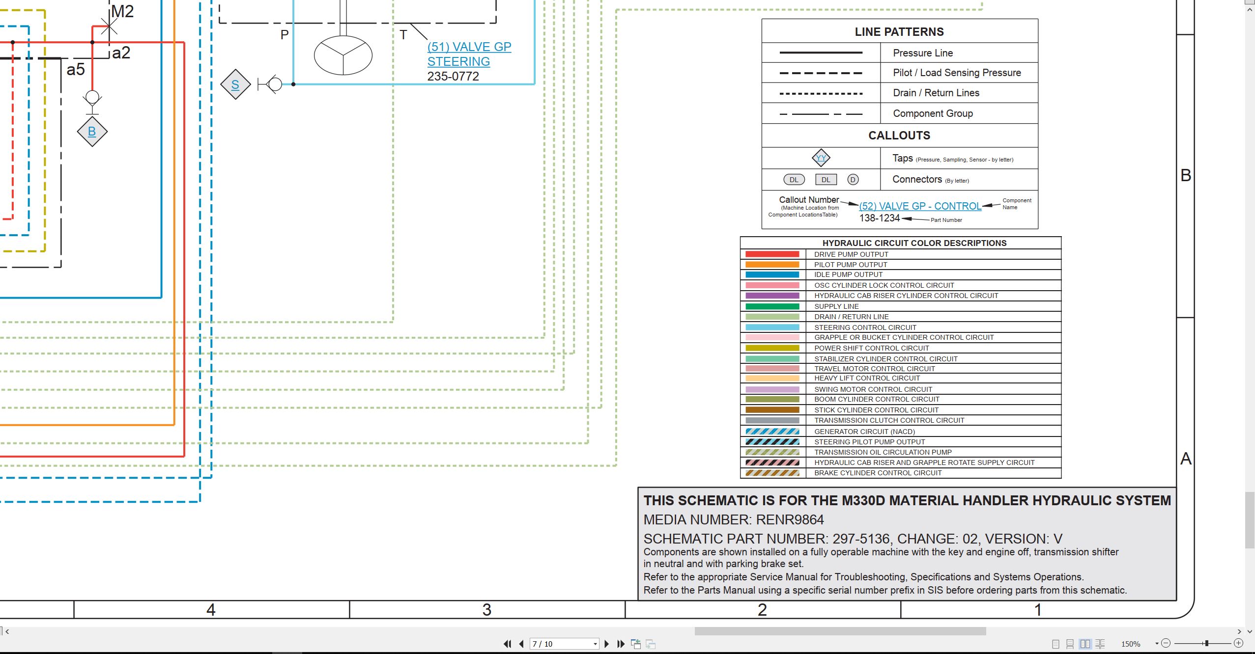 CAT Wheeled Excavator M330D Electrical Hydraulic Schematic (3)