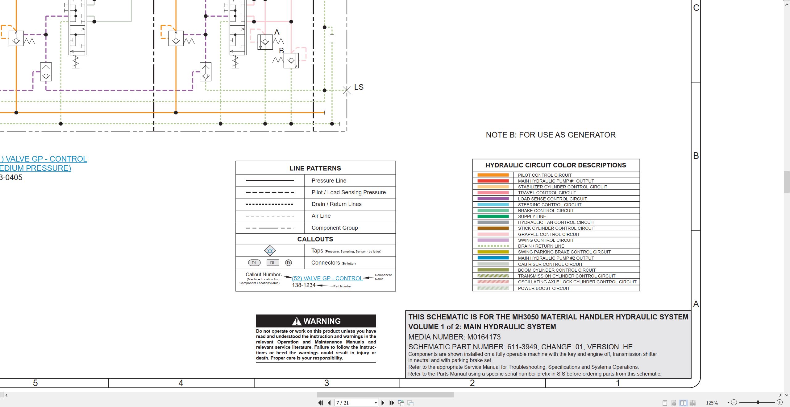 CAT Wheeled Excavator MH3050 Electrical Hydraulic Schematic (3)