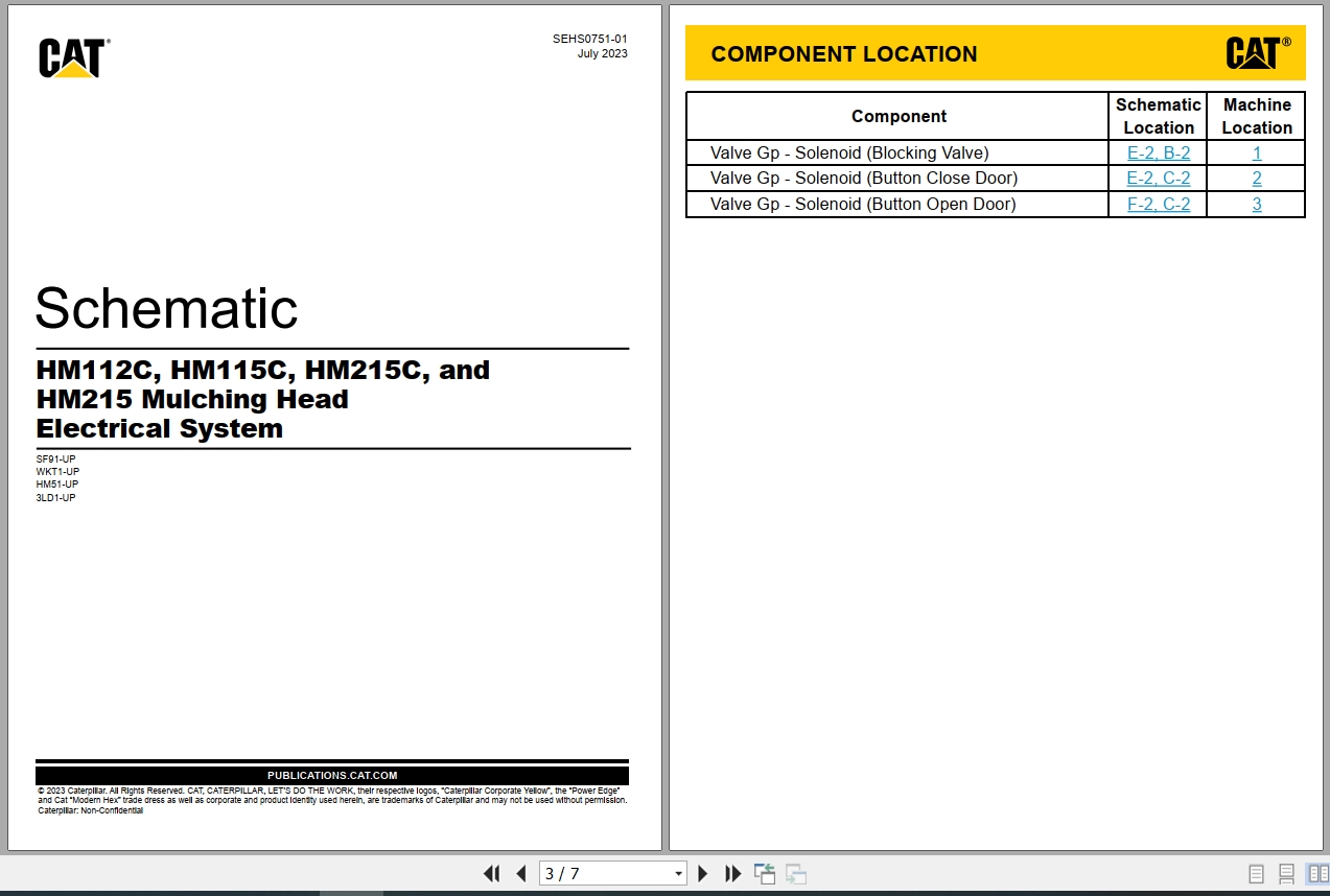 CAT Work Tool HM112C Electrical Hydraulic Schematic (1)
