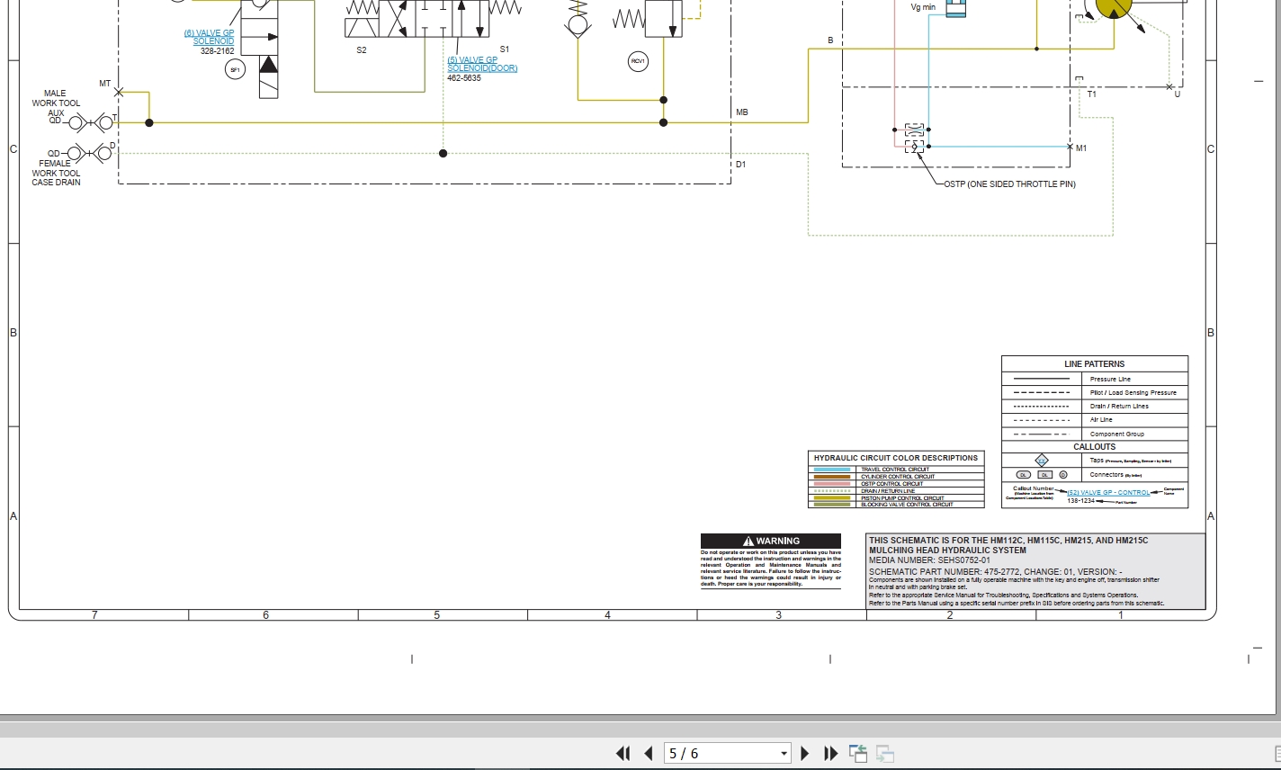 CAT Work Tool HM112C Electrical Hydraulic Schematic (3)