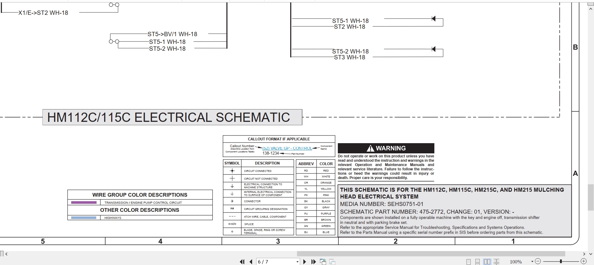 CAT Work Tool HM115C Electrical Hydraulic Schematic (2)