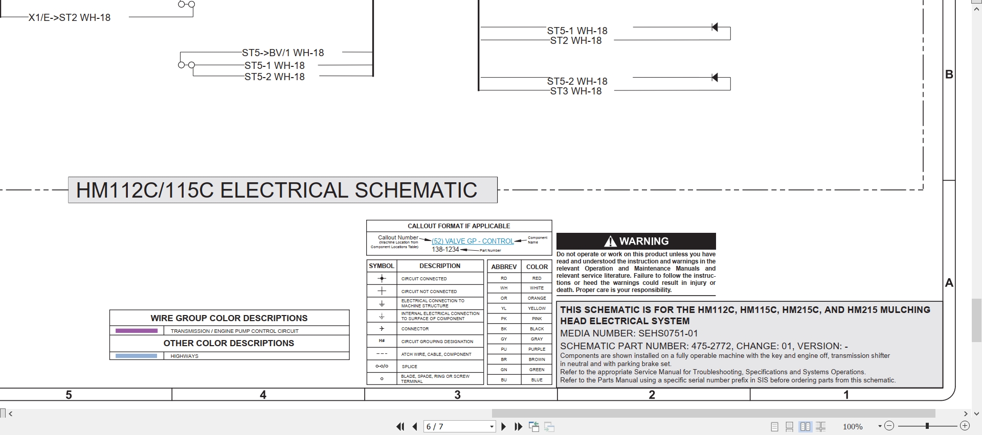 CAT Work Tool HM215 Electrical Hydraulic Schematic (2)