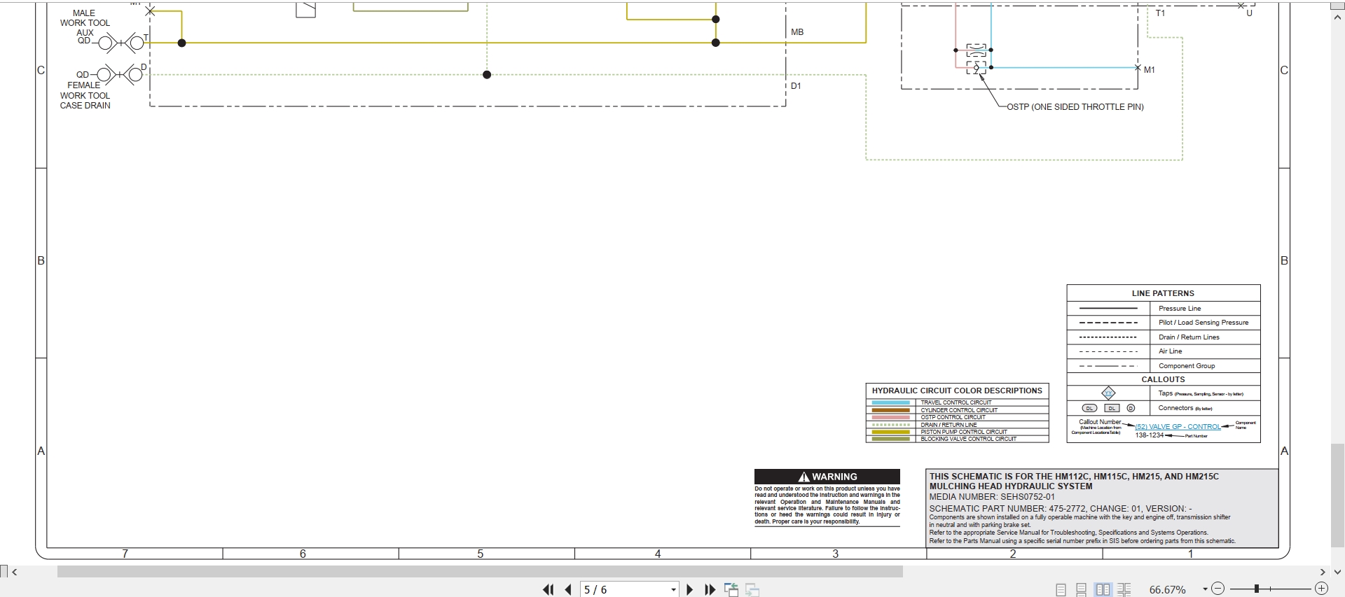 CAT Work Tool HM215 Electrical Hydraulic Schematic (3)