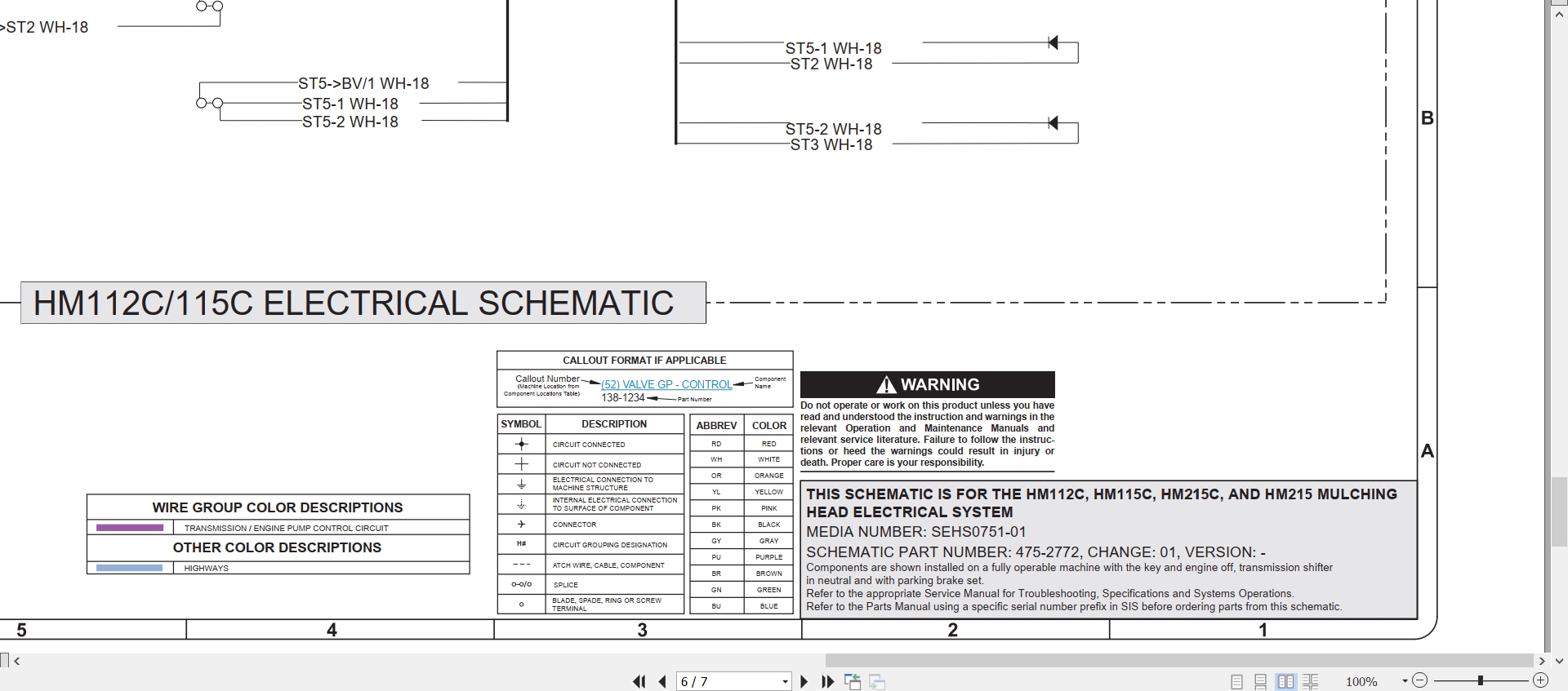 CAT Work Tool HM215C Electrical Hydraulic Schematic (2)