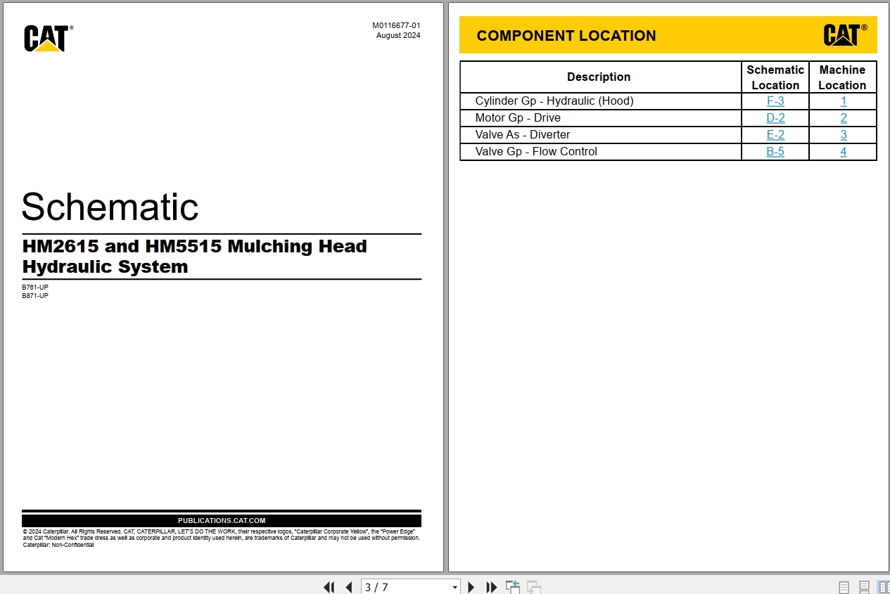 CAT Work Tool HM2615 HM5515 Hydraulic Schematic M0116677 01 2024 (1)