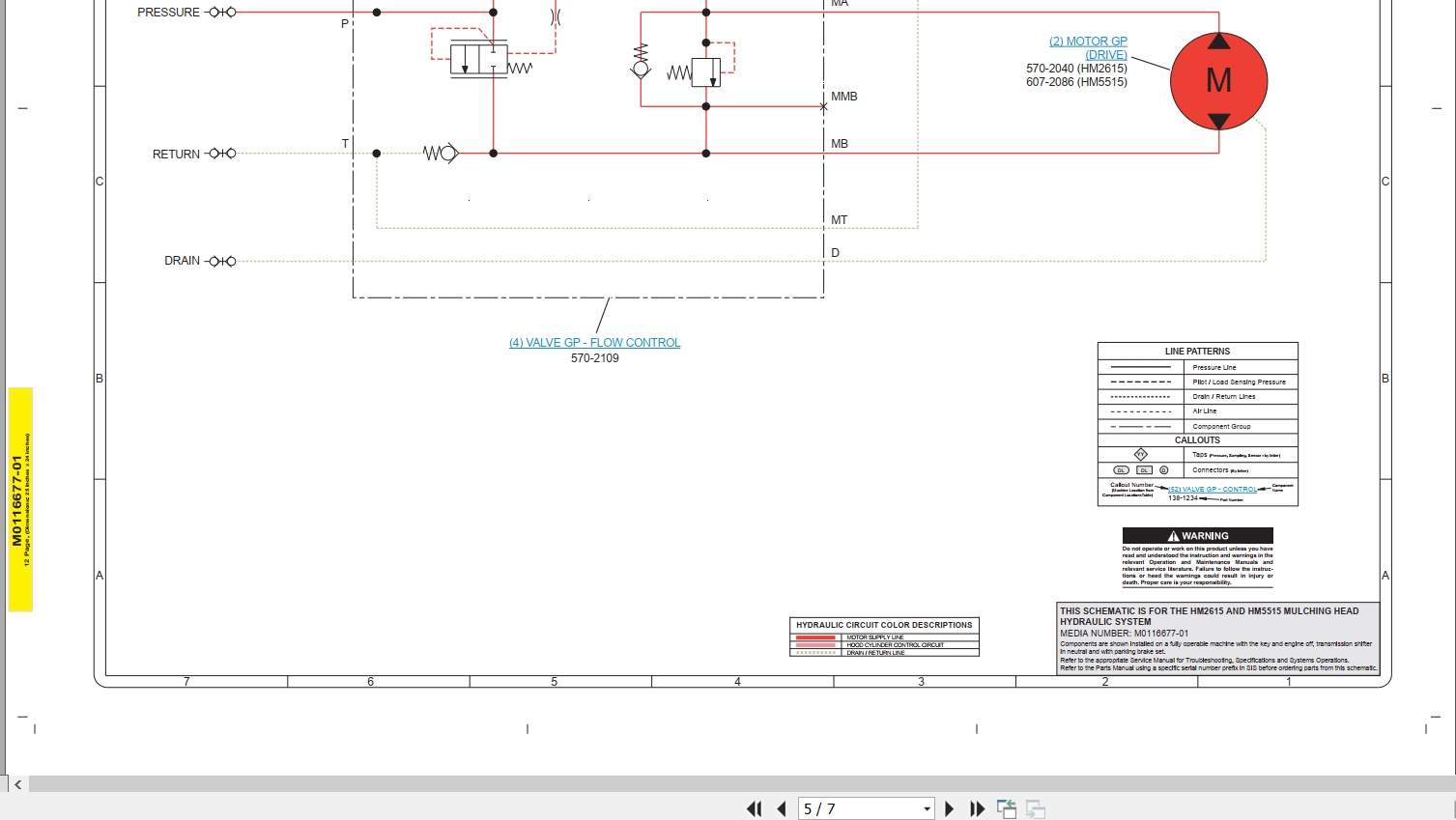 CAT Work Tool HM2615 HM5515 Hydraulic Schematic M0116677 01 2024 (2)