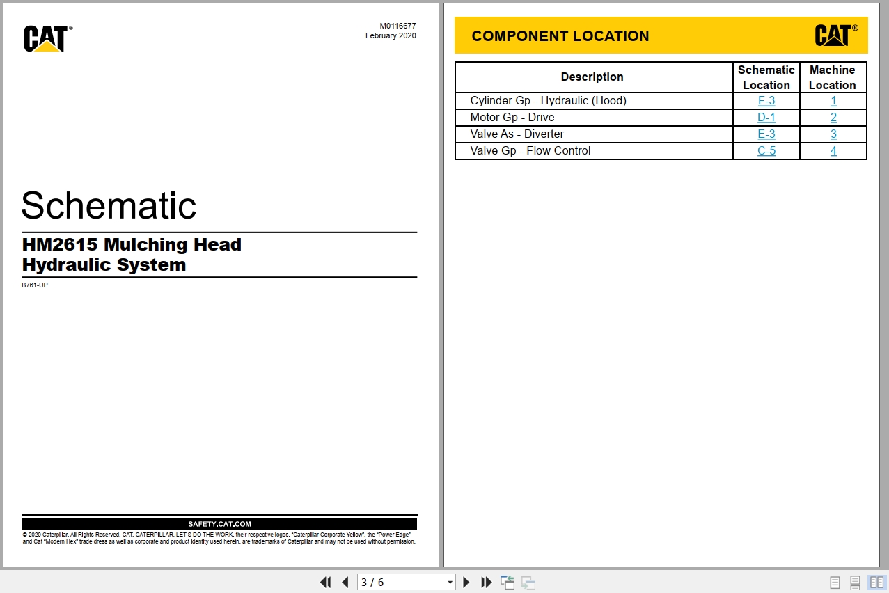 CAT Work Tool HM2615 Hydraulic Schematic (1)