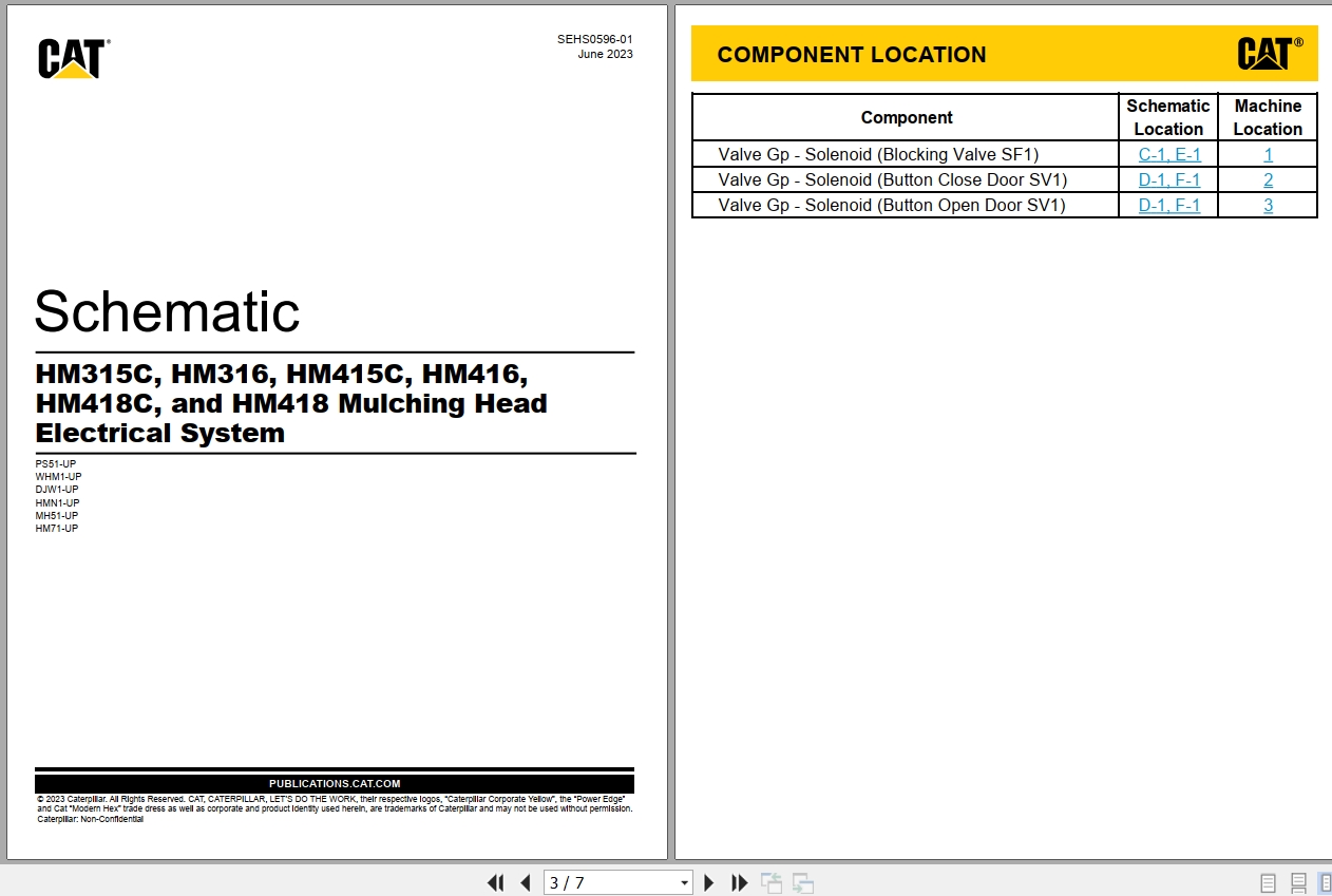 CAT Work Tool HM316 Electrical Hydraulic Schematic (1)