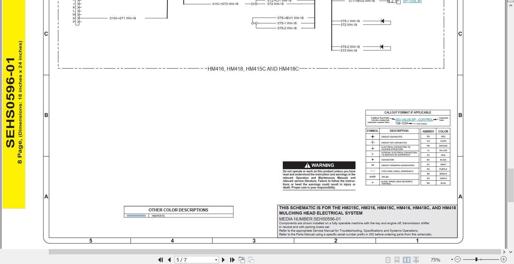 CAT Work Tool HM316 Electrical Hydraulic Schematic (2)