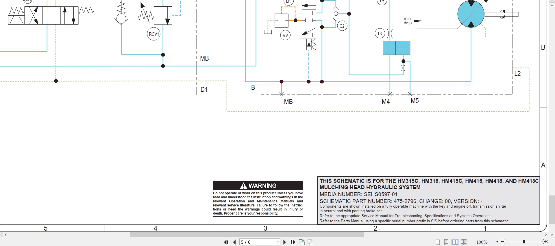 CAT Work Tool HM316 Electrical Hydraulic Schematic (3)
