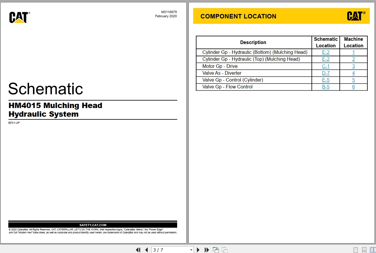 CAT Work Tool HM4015 Hydraulic Schematic M0116679 00 2020 (1)