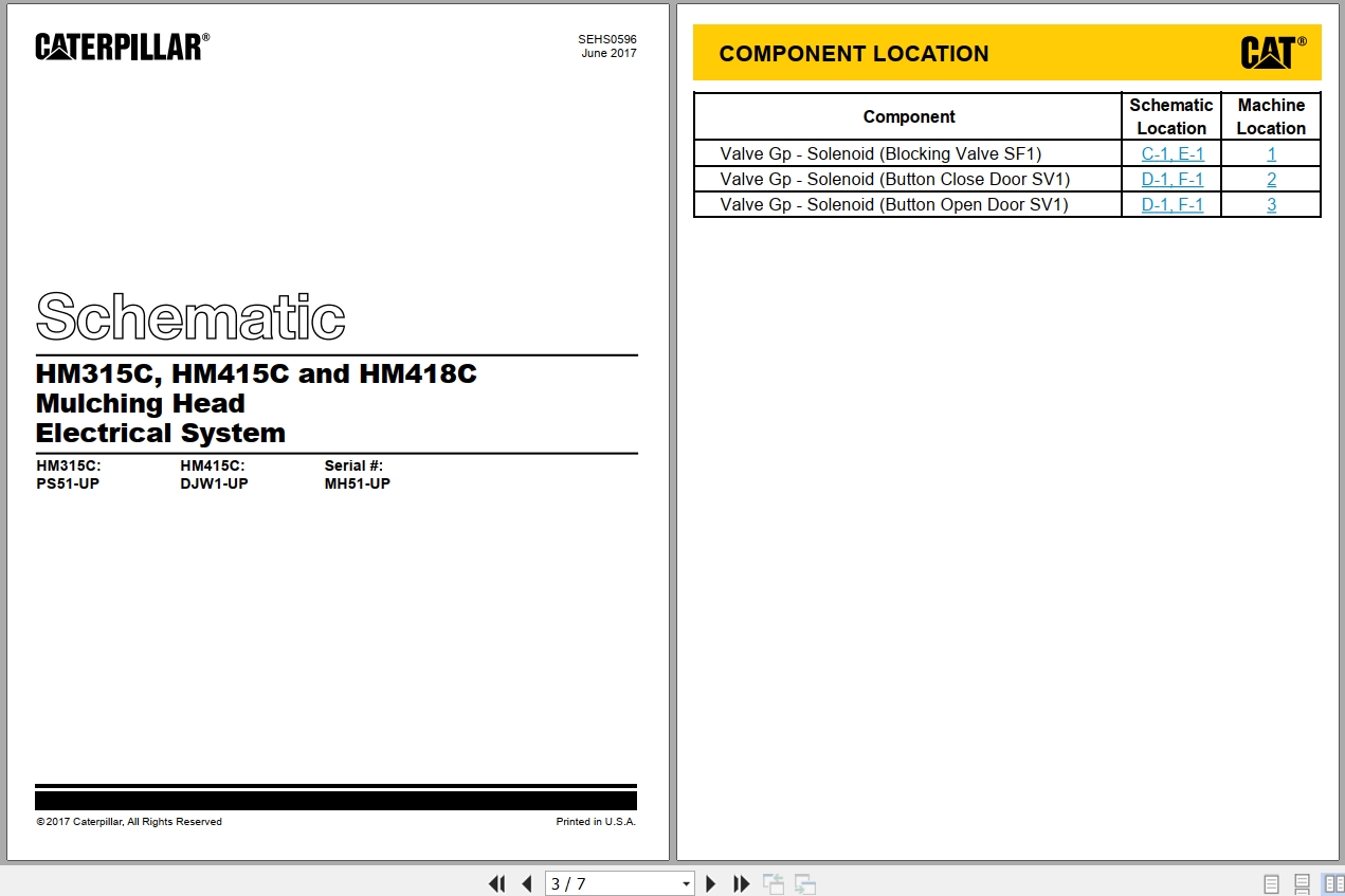 CAT Work Tool HM415C Electrical Hydraulic Schematic (1)
