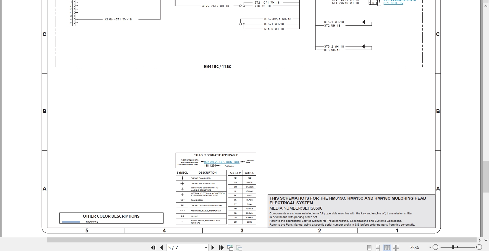 CAT Work Tool HM415C Electrical Hydraulic Schematic (2)