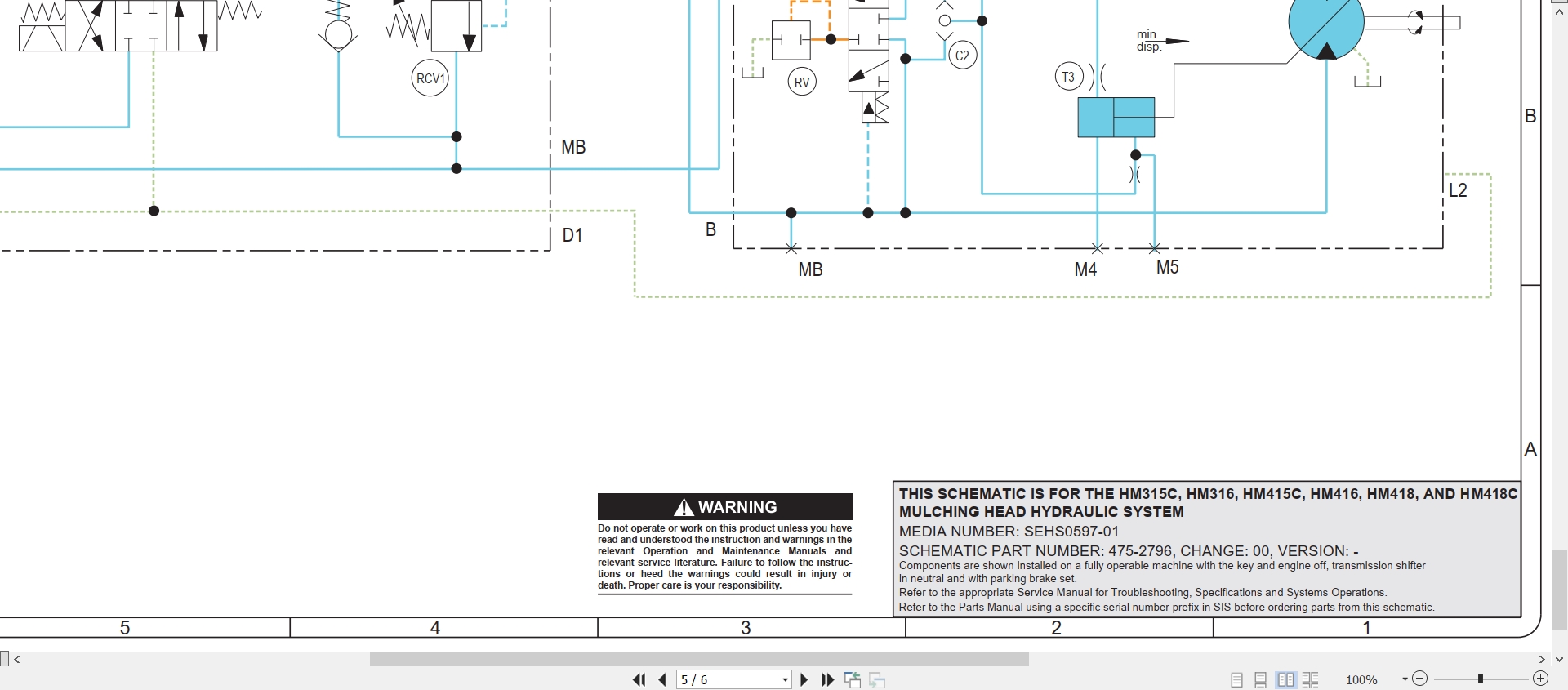 CAT Work Tool HM415C Electrical Hydraulic Schematic (3)