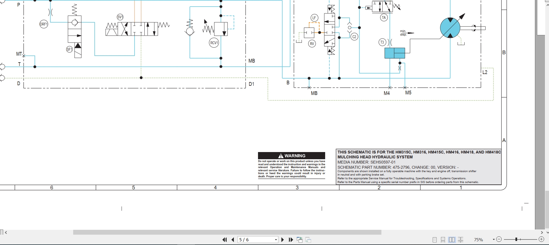 CAT Work Tool HM416 Electrical Hydraulic Schematic (3)