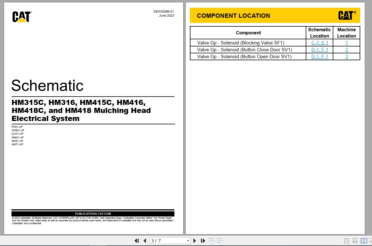 CAT Work Tool HM418 Electrical Hydraulic Schematic (1)