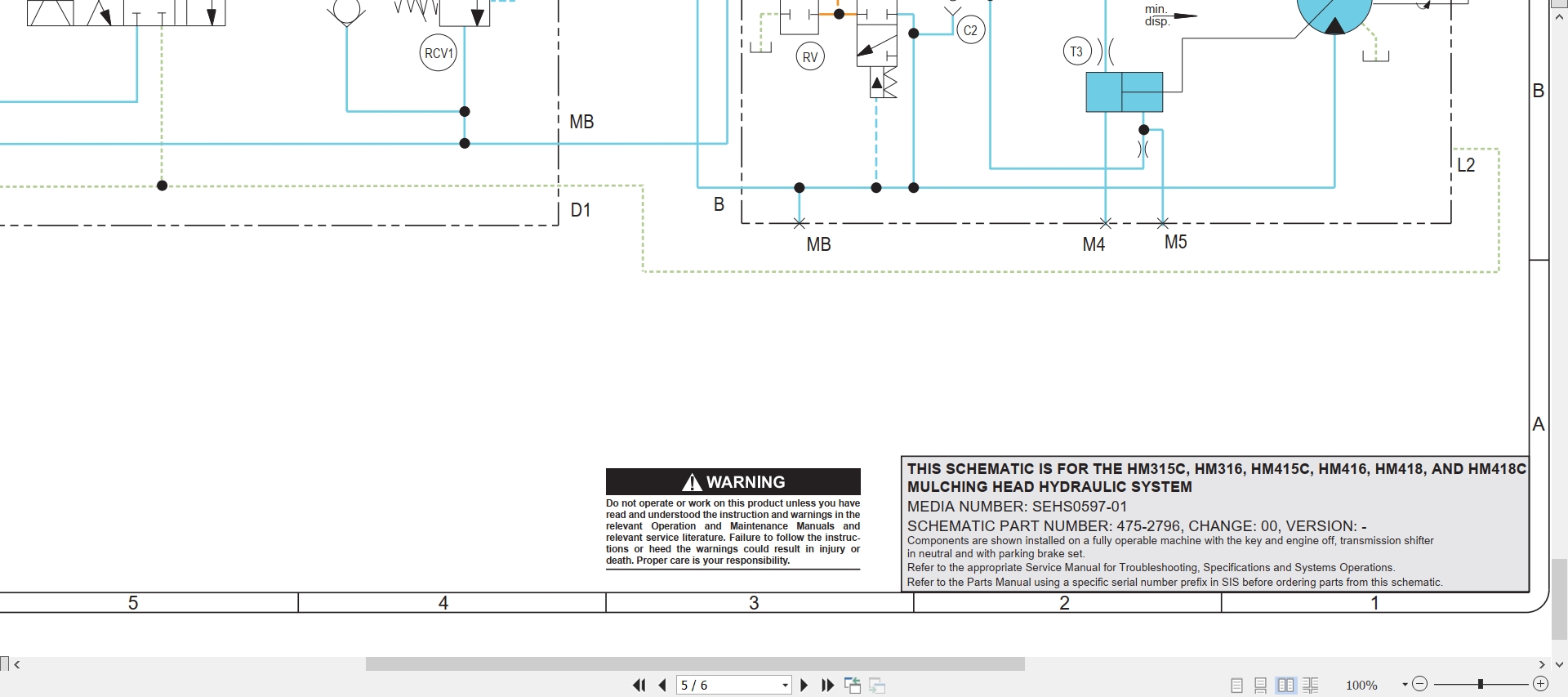 CAT Work Tool HM418 Electrical Hydraulic Schematic (3)