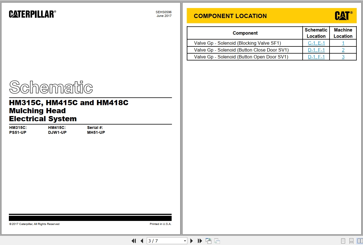 CAT Work Tool HM418C Electrical Hydraulic Schematic (1)