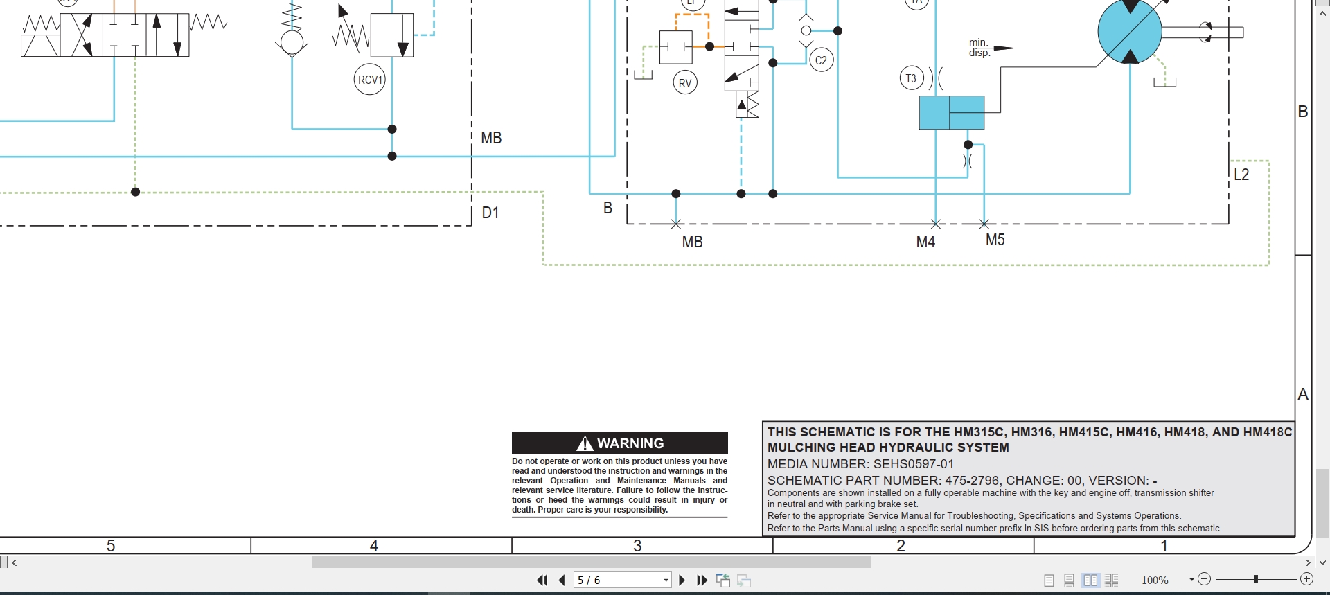 CAT Work Tool HM418C Electrical Hydraulic Schematic (3)