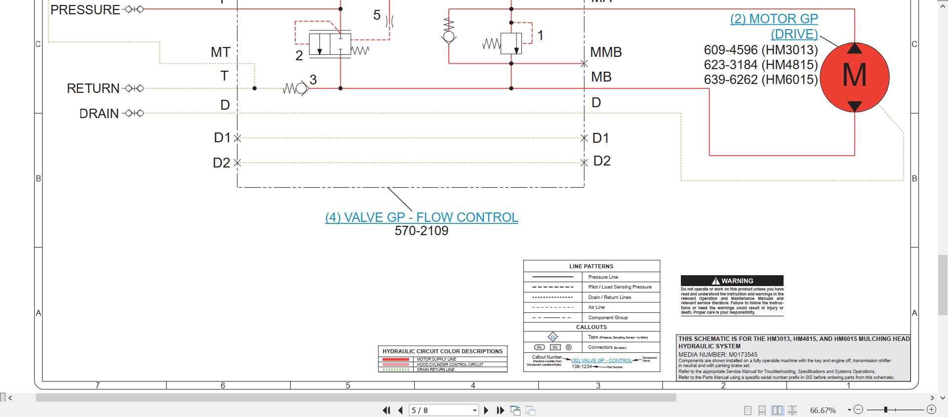 CAT Work Tool HM6015 Hydraulic Schematic M0173545 00 2024 (2)