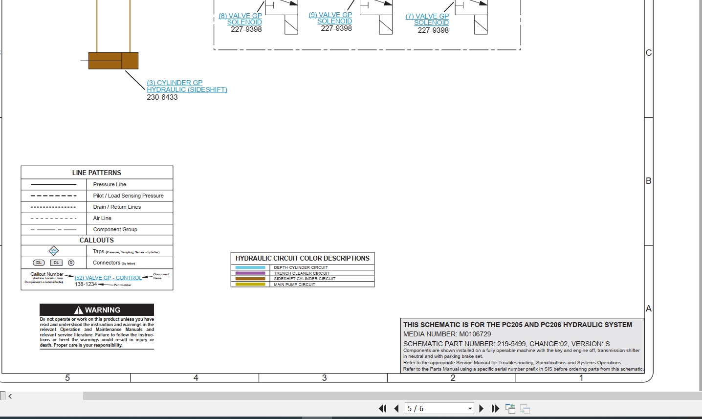 CAT Work Tool PC206 Electrical Hydraulic Schematic (3)