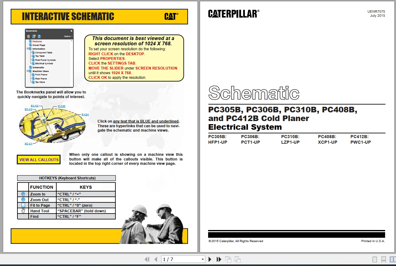 CAT Work Tool PC310B Electrical Hydraulic Schematic (1)