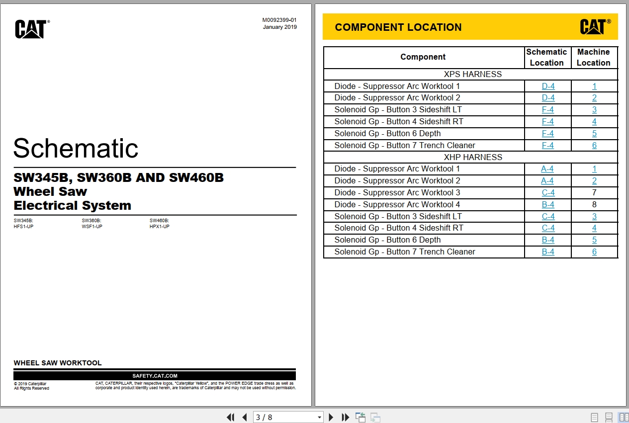 CAT Work Tool SW345B Electrical Hydraulic Schematic (1)