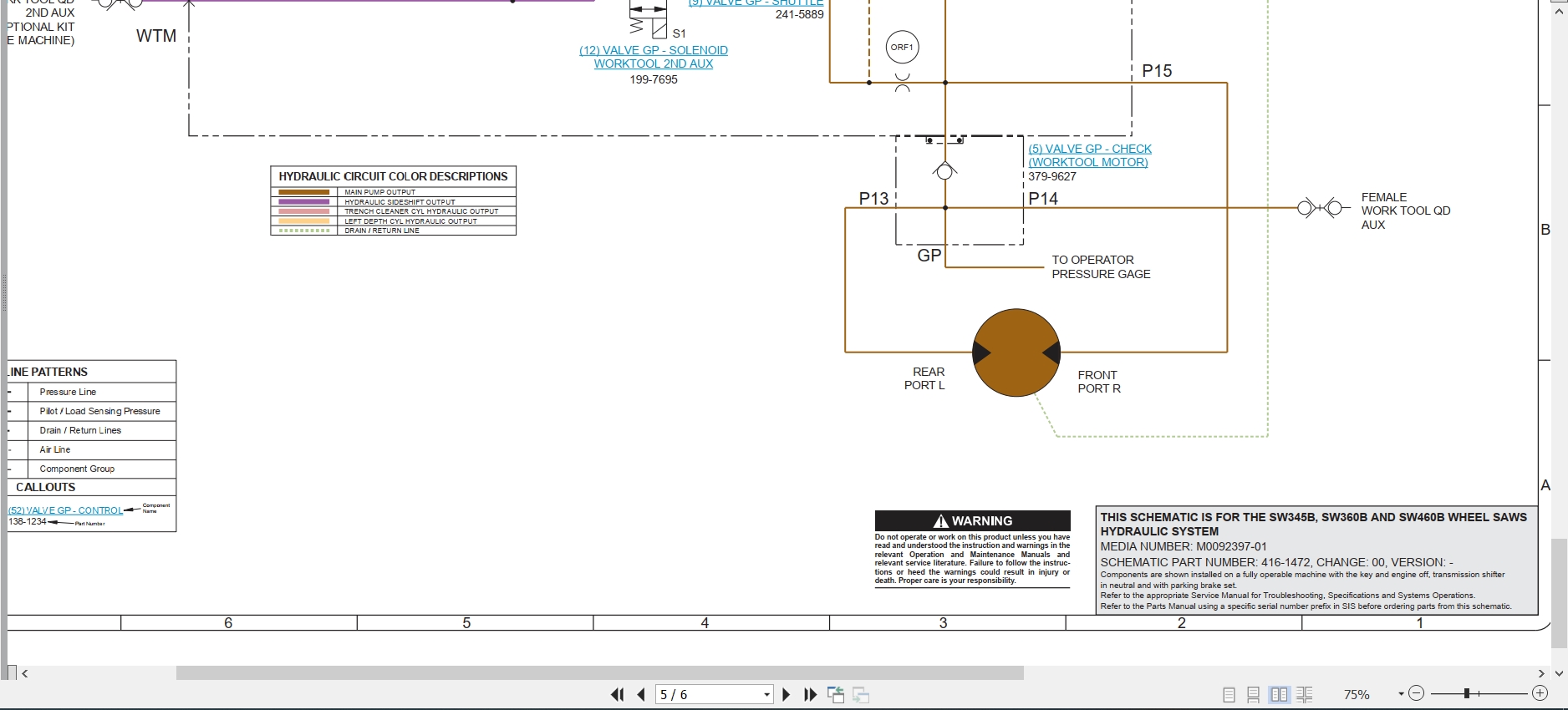 CAT Work Tool SW345B Electrical Hydraulic Schematic (3)