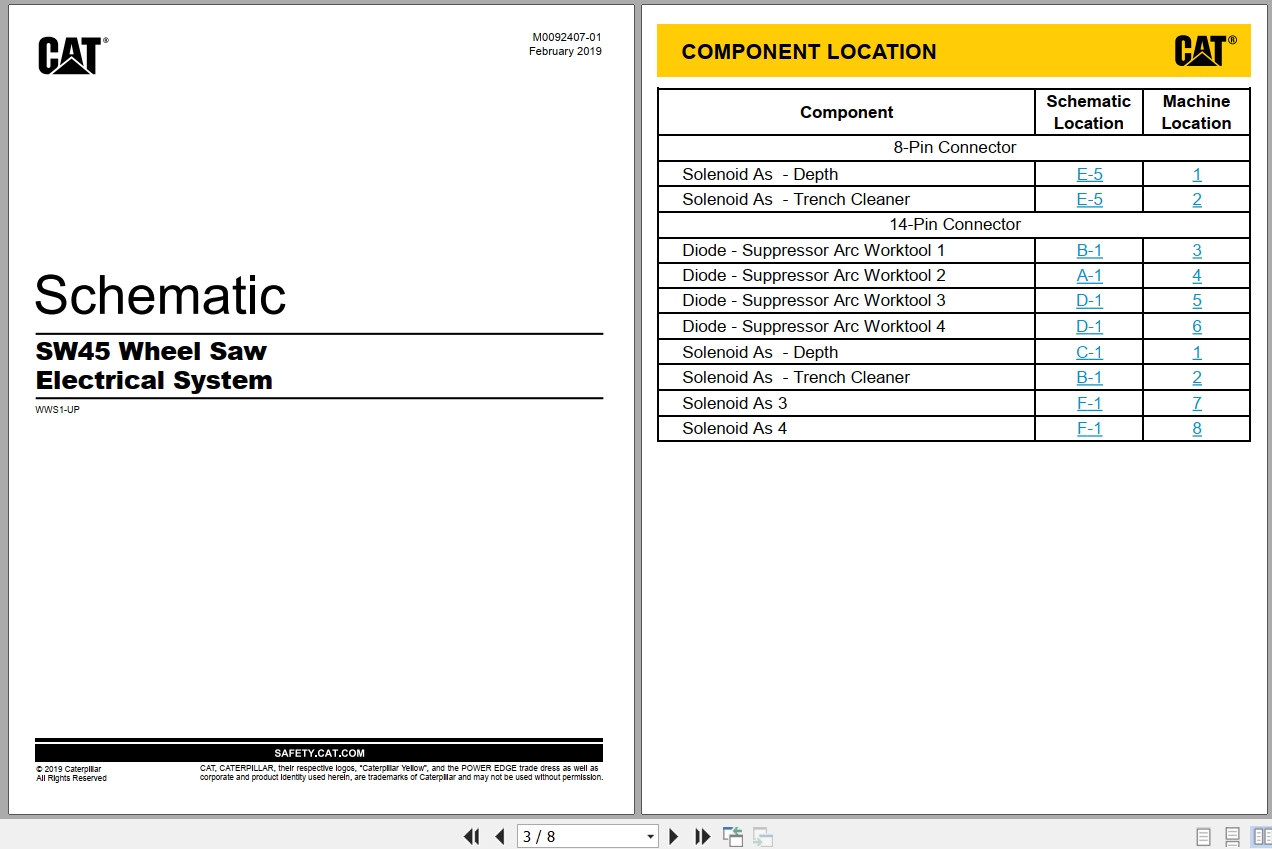 CAT Work Tool SW45 Electrical Hydraulic Schematic (1)