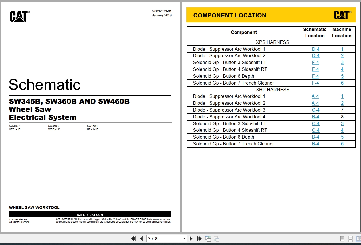CAT Work Tool SW460B Electrical Hydraulic Schematic (1)