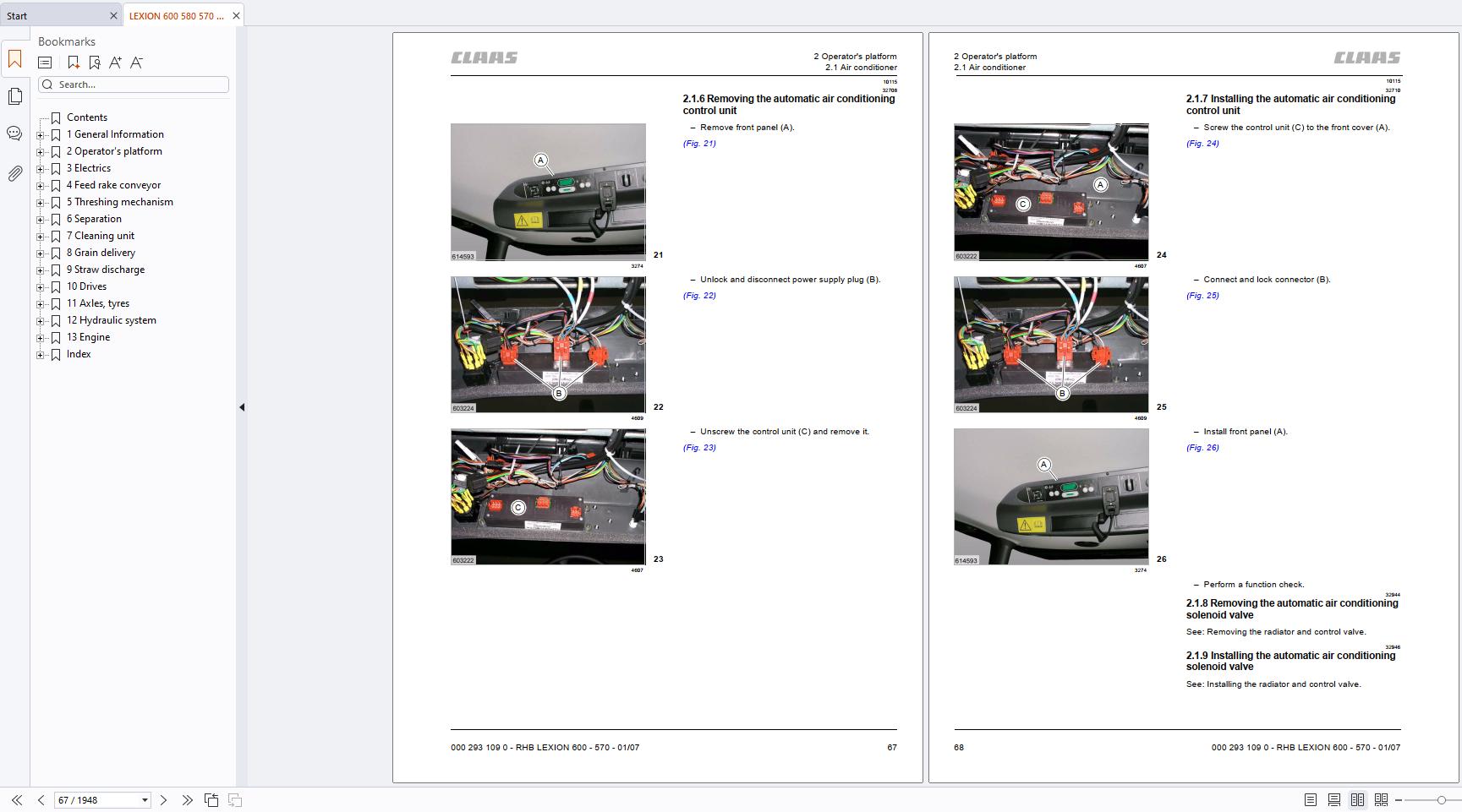 CLAAS Combine Harvester Lexion 570 580 R (586) Repair Manual