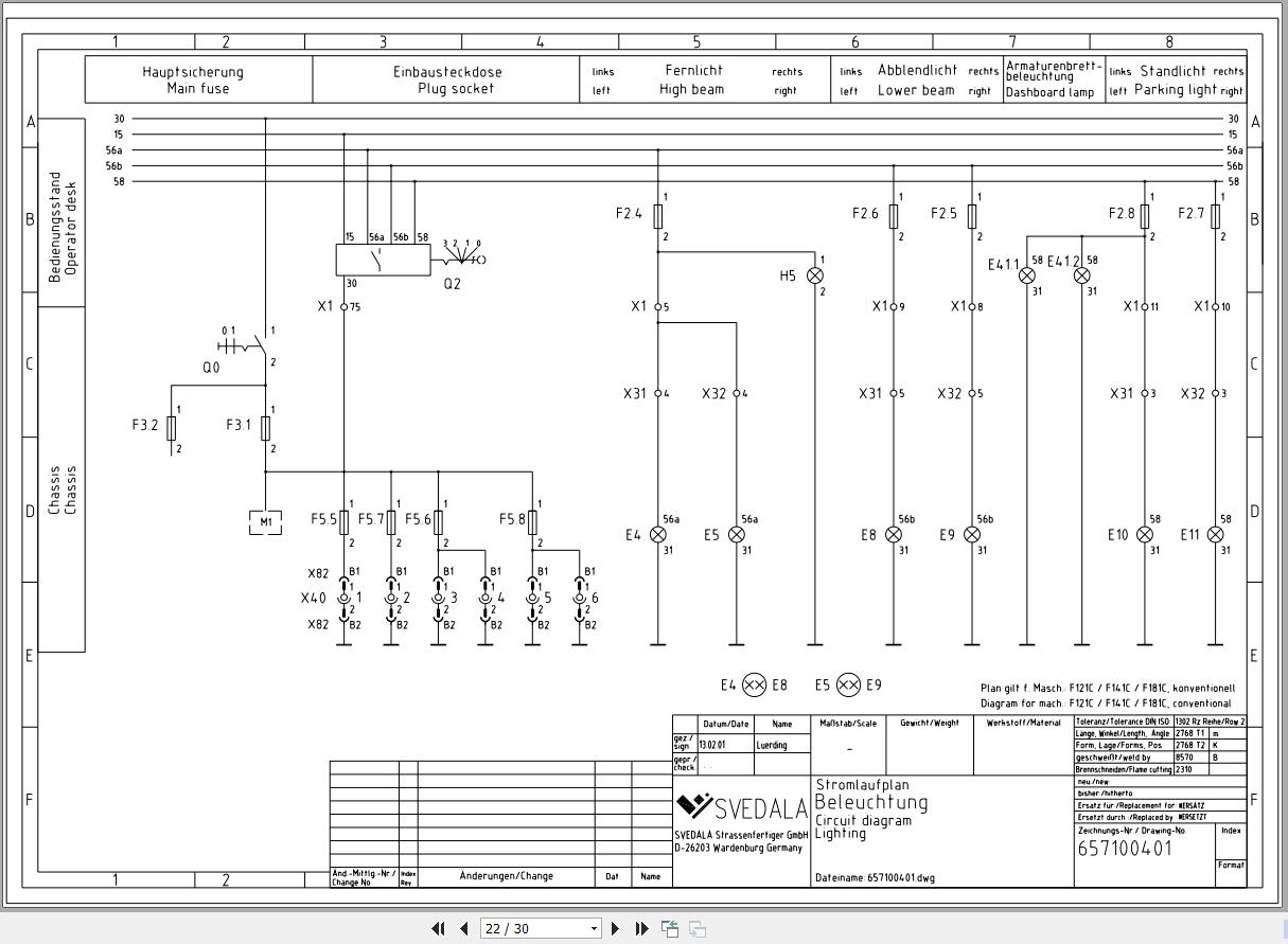 Dynapac Paver F181C Electric Diagram EN DE 2