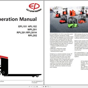 EP Forklift EPL151 HPL152 WPL201 RPL201 RPL201H RPL202 Operation Manual 508000003010 2020 1