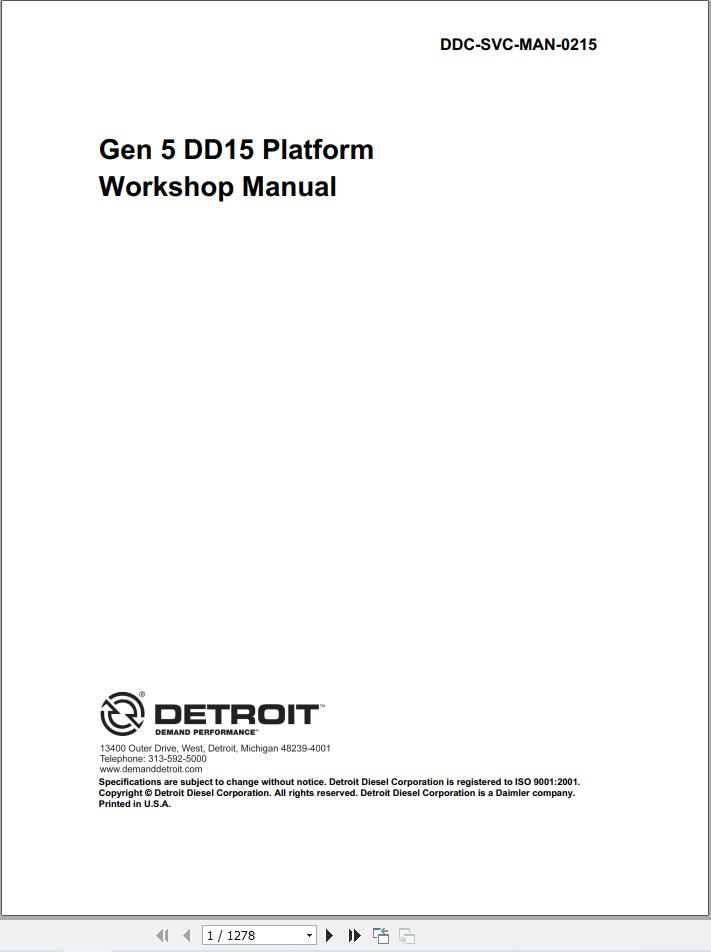 Freightliner Cascadia 2022 2026 Gen5 Engine Workshop Manual 1