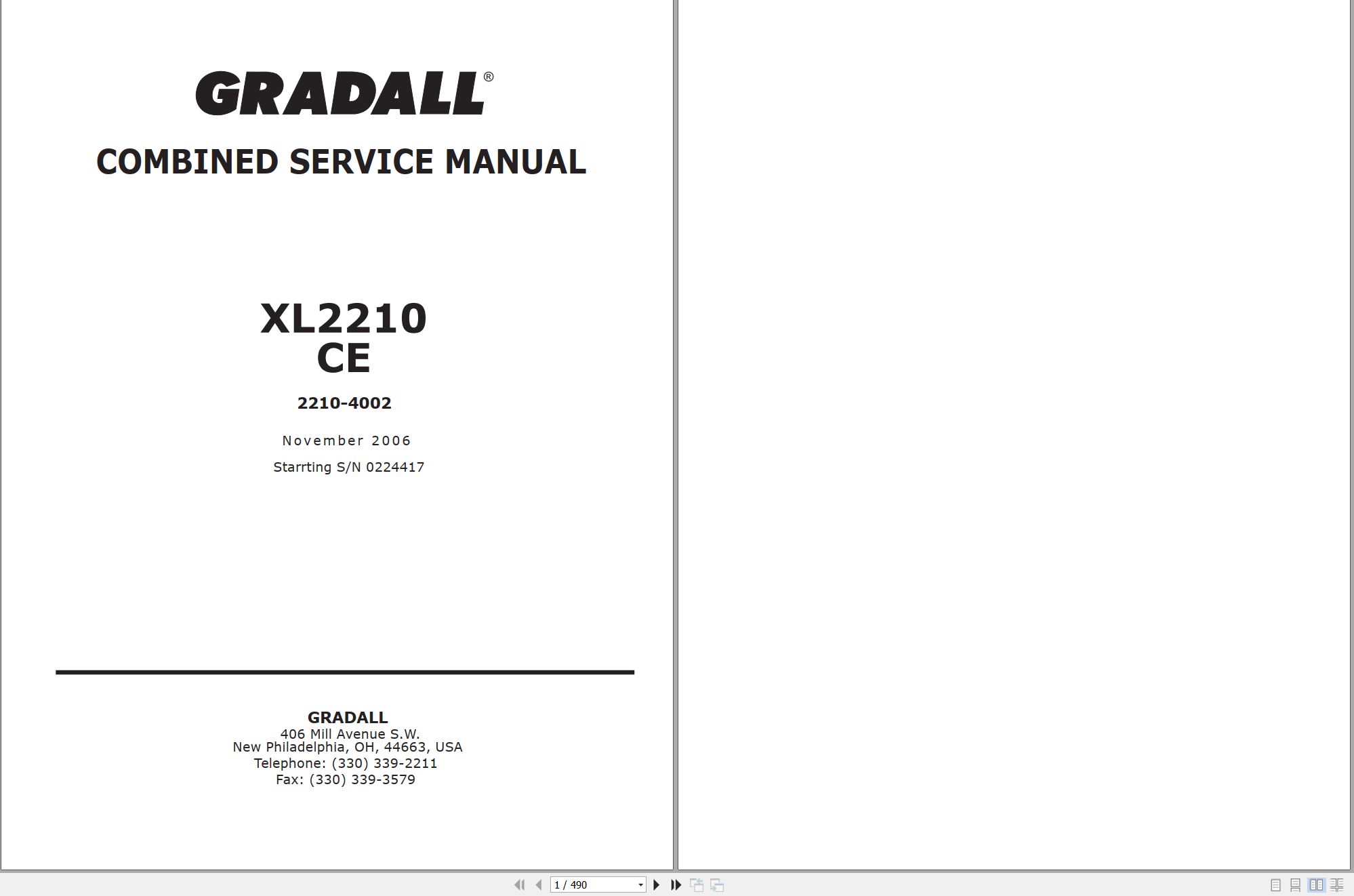Gradall Excavator XL2210SI Operators Service Manual (1)