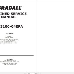 Gradall Excavator XL3100 Operators Parts Service Manual (1)