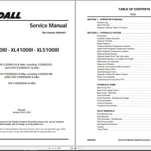 Gradall Excavator XL3100III Operators Parts Service Manual (1)