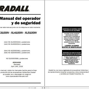 Gradall Excavator XL3100IV Operators Service Manual EN ES KO (1)