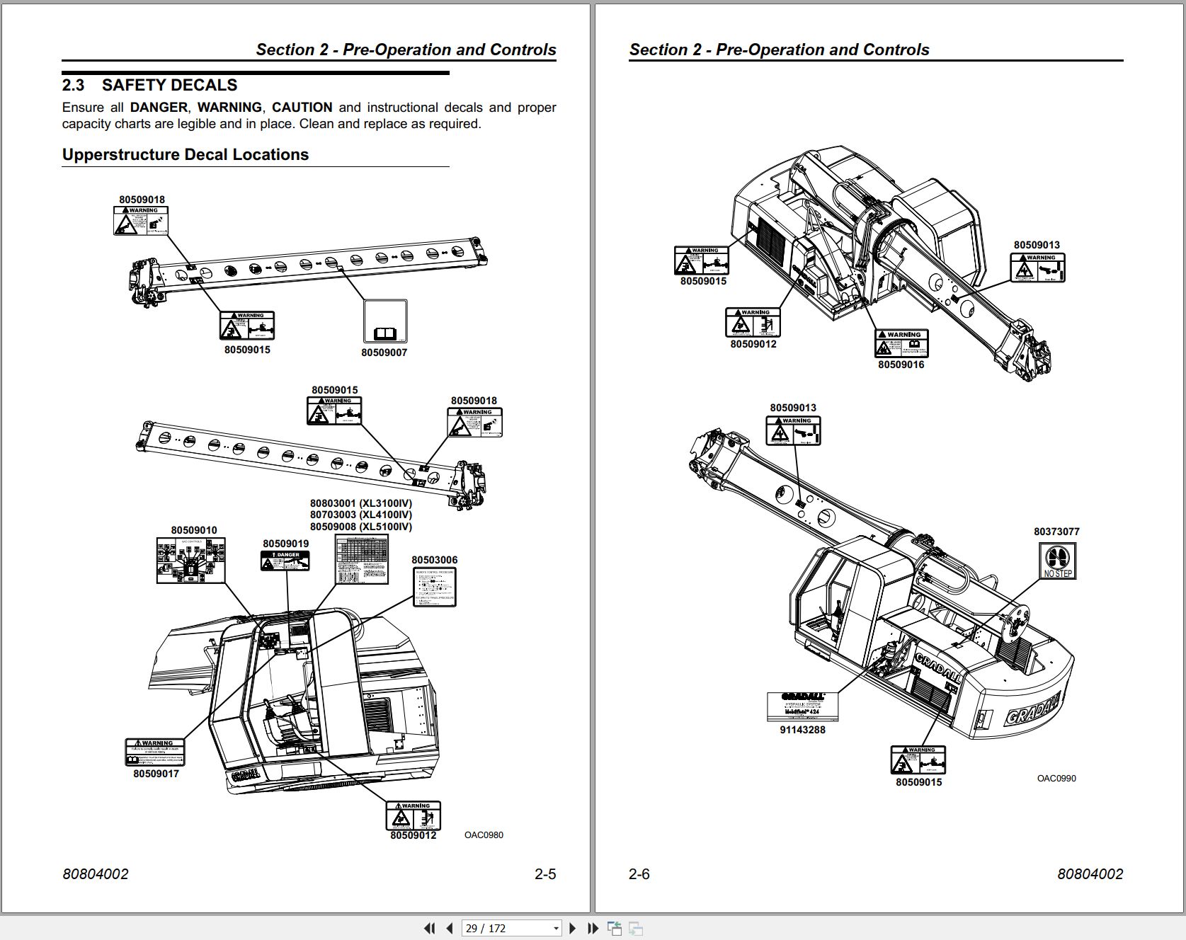 Gradall Excavator XL3100IV Operators Service Manual EN ES KO (2)