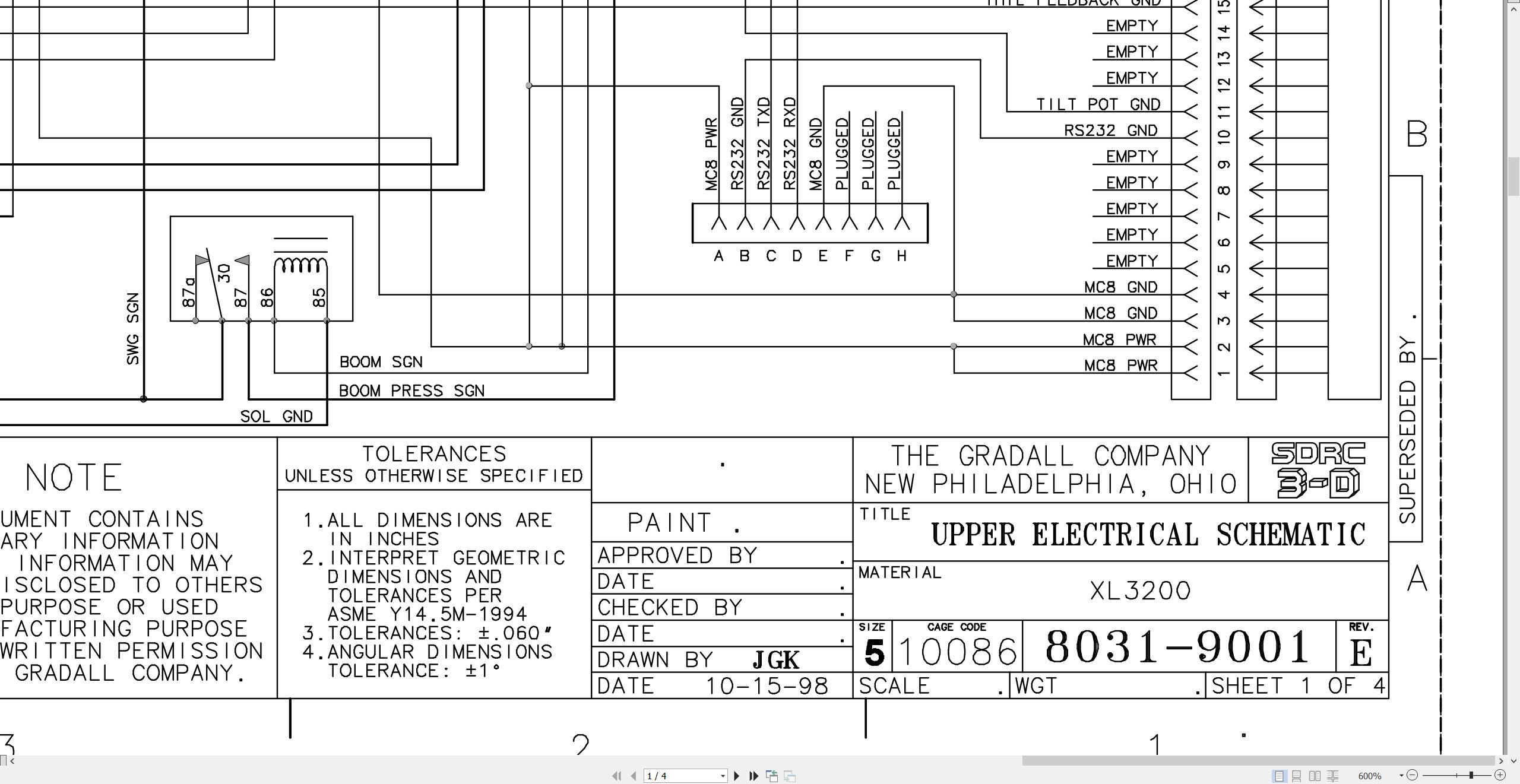 Gradall Excavator XL3200 Operators Parts Service Manual (3)