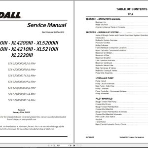 Gradall Excavator XL3200III Operators Parts Service Manual (1)